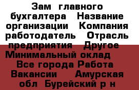 Зам. главного бухгалтера › Название организации ­ Компания-работодатель › Отрасль предприятия ­ Другое › Минимальный оклад ­ 1 - Все города Работа » Вакансии   . Амурская обл.,Бурейский р-н